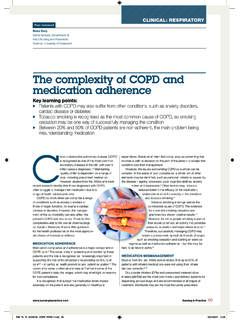 The complexity of COPD and medication adherence - GALA