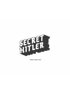 PRINT AND PLAY. - Secret Hitler