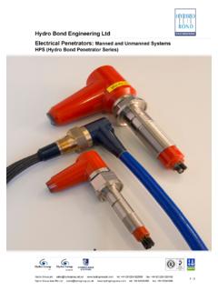 Hydro Bond Engineering Ltd Electrical Penetrators: Manned ...
