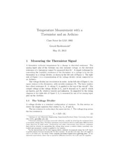Temperature Measurement with a Thermistor and an …