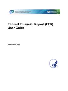 Federal Financial Report (FFR) User Guide