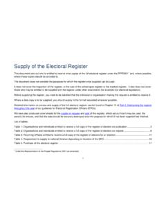 Supply of the Electoral Register
